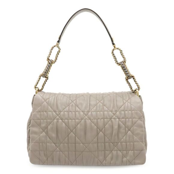 Dior Leather Chain Shoulder Bag Gray - Picture 1 of 8